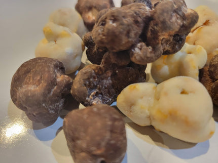 Popcorn artisanal au caramel beurre salé enrobé aux 3 chocolats - 100g