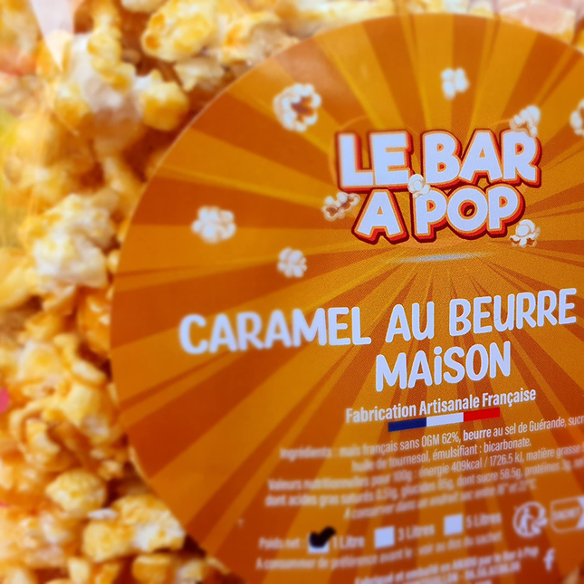 Popcorn au Caramel beurre salé maison - Pot de 100g