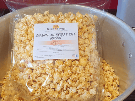 Un Popcorn artisanal  "Caramel beurre salé" - Sachet zippable de 5 Litres