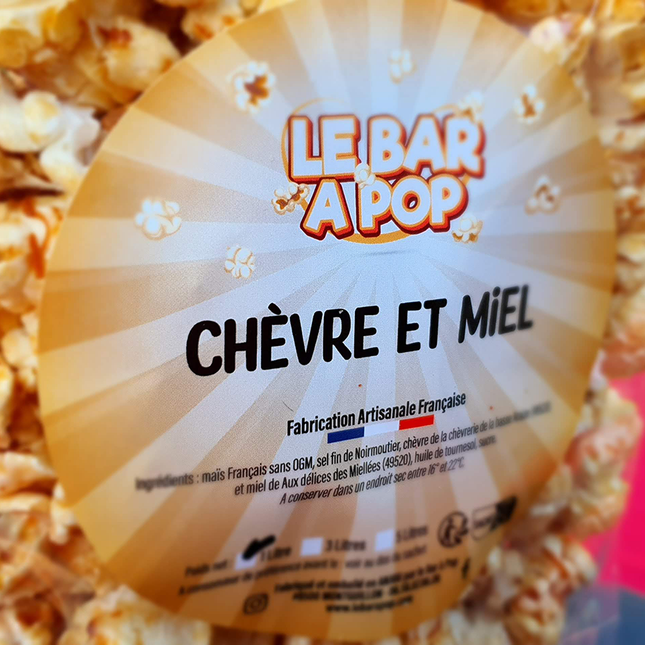 Pop-corn "CHEVRE & MIEL" un produit Original et Artisanal - 50cl