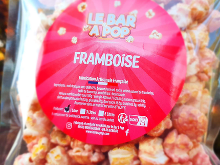 Pop-corn "FRAMBOISE" - 1 Litre en sachet refermable