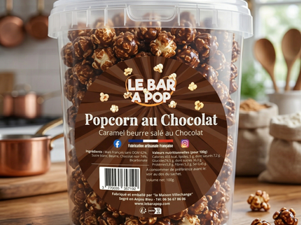 Pop-corn au CHOCOLAT NOIR CARAMÉLISÉ  - Pot de 100g