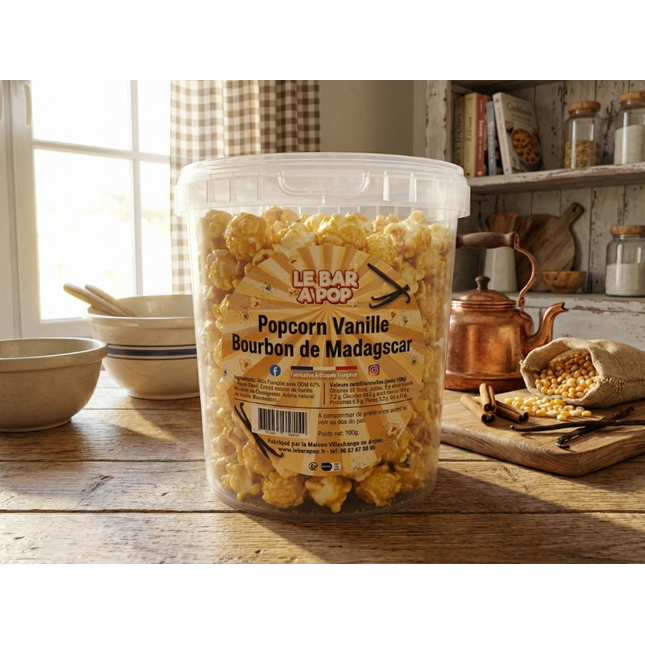 Pop-corn "VANILLE BOURBON DE MADAGASCAR"  - Pot de 100g