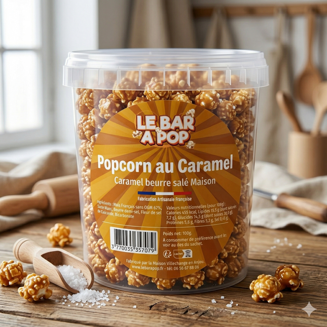 Pop-corn au caramel de "MIEL"  - Pot de 100g